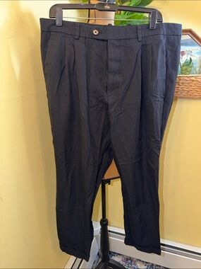 All Saints Black Pleated Men's Chinos - Classic Tailored Tapered Cropped Fit 34